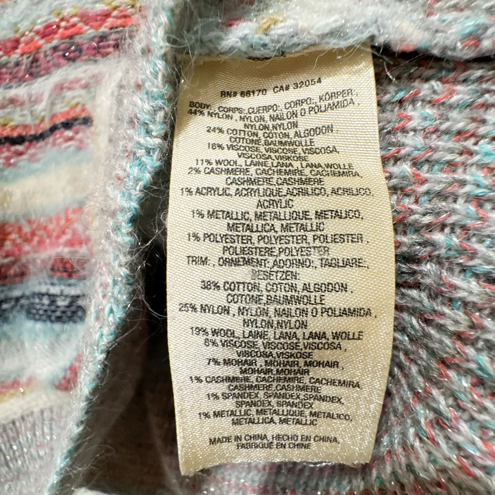 Anthropologie Knitted & Knotted Fuzzy Stripe Eyelash Sweater Pastel Blue Size XS - Image 5