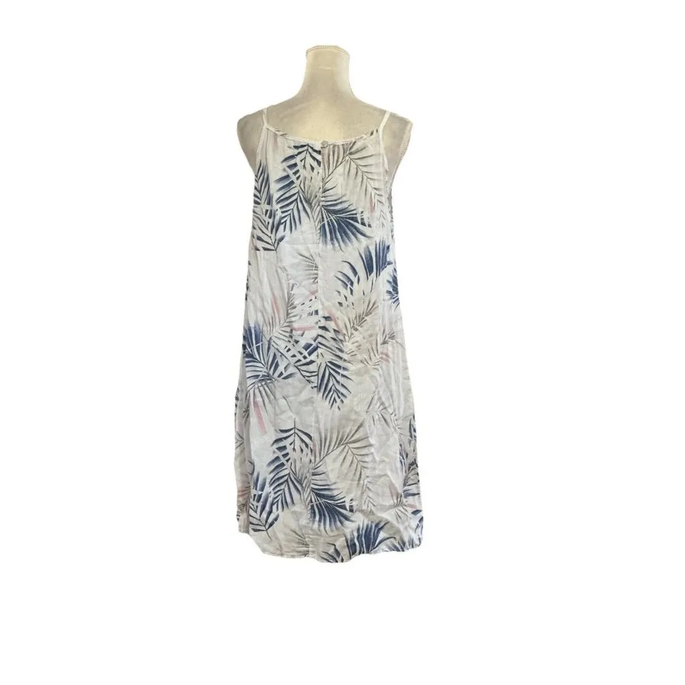 Lungo L’arno Made In Italy Linen Leaf Print Dress Size Large Multicolor Sundress - Image 2