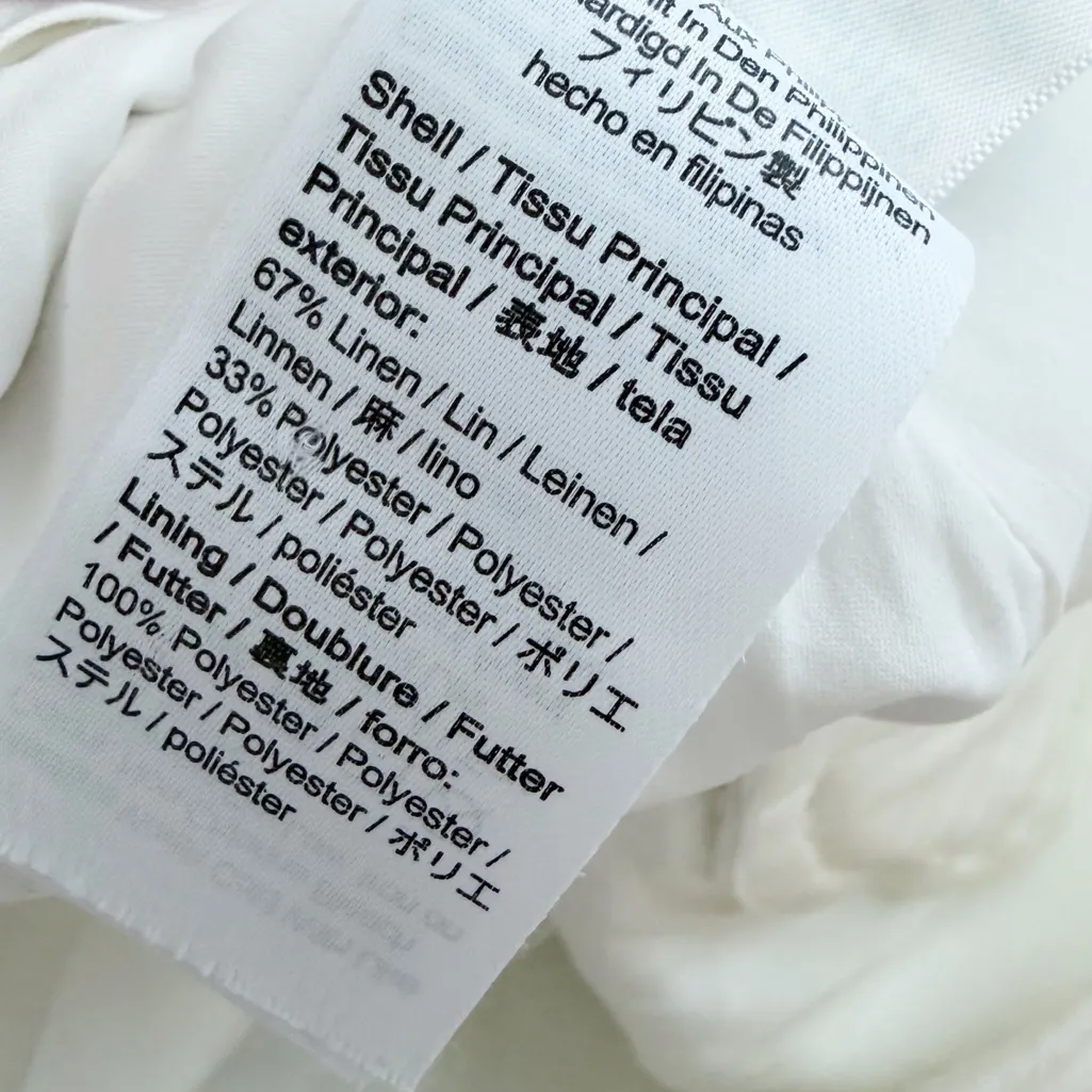 J Crew Hayden Kickout Crop Pant in White Linen Blend Size 10 - Image 13