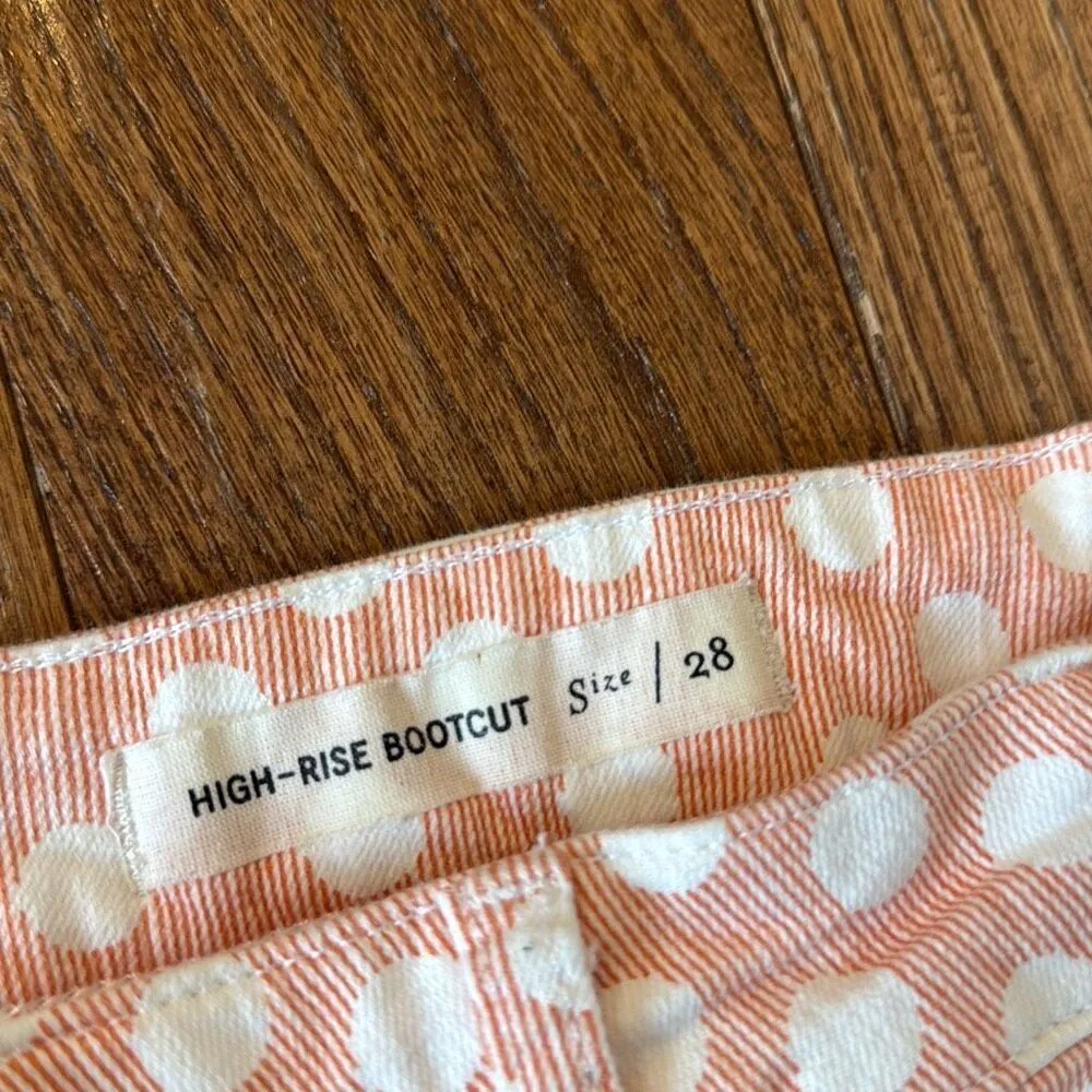 Anthropologie Pilcro the Leterpress polka dot high rise bootcut jeans 28 - Image 6