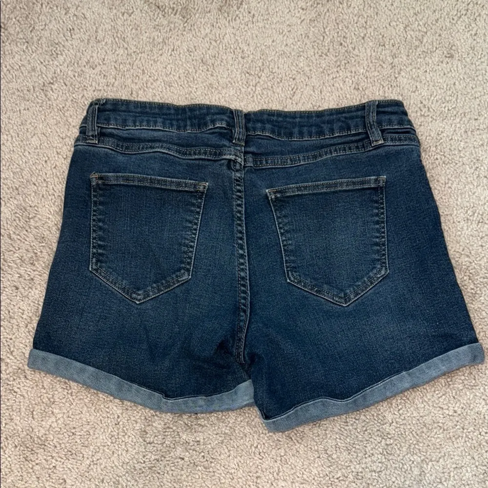 Lauren Conrad Denim Stretch Blue Cuffed Jean Shorts Women's 6 - Image 5