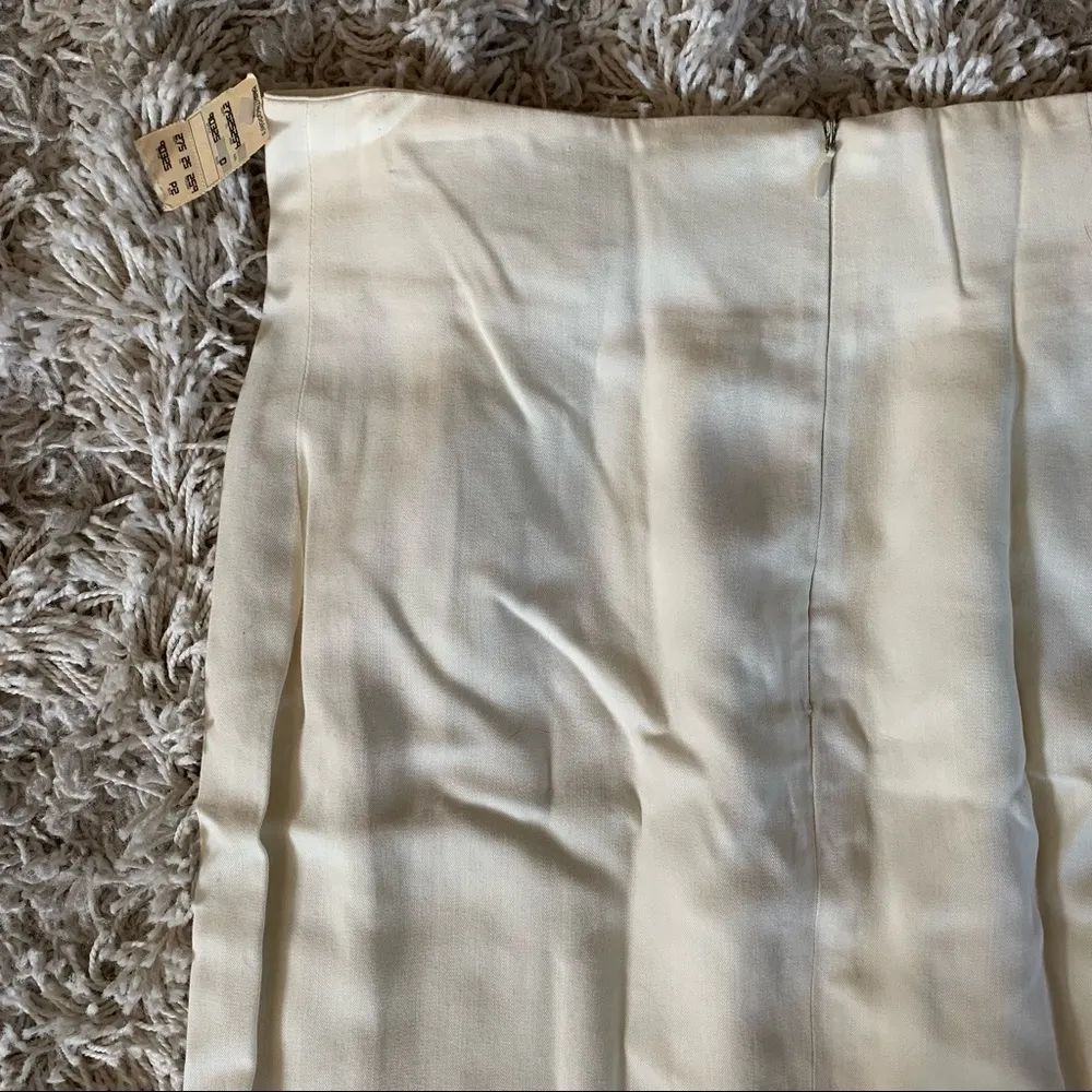 NWT Bloomingdales Cream White Boho Beachy Stephanie Queller Pencil Skirt Size 28 - Image 8
