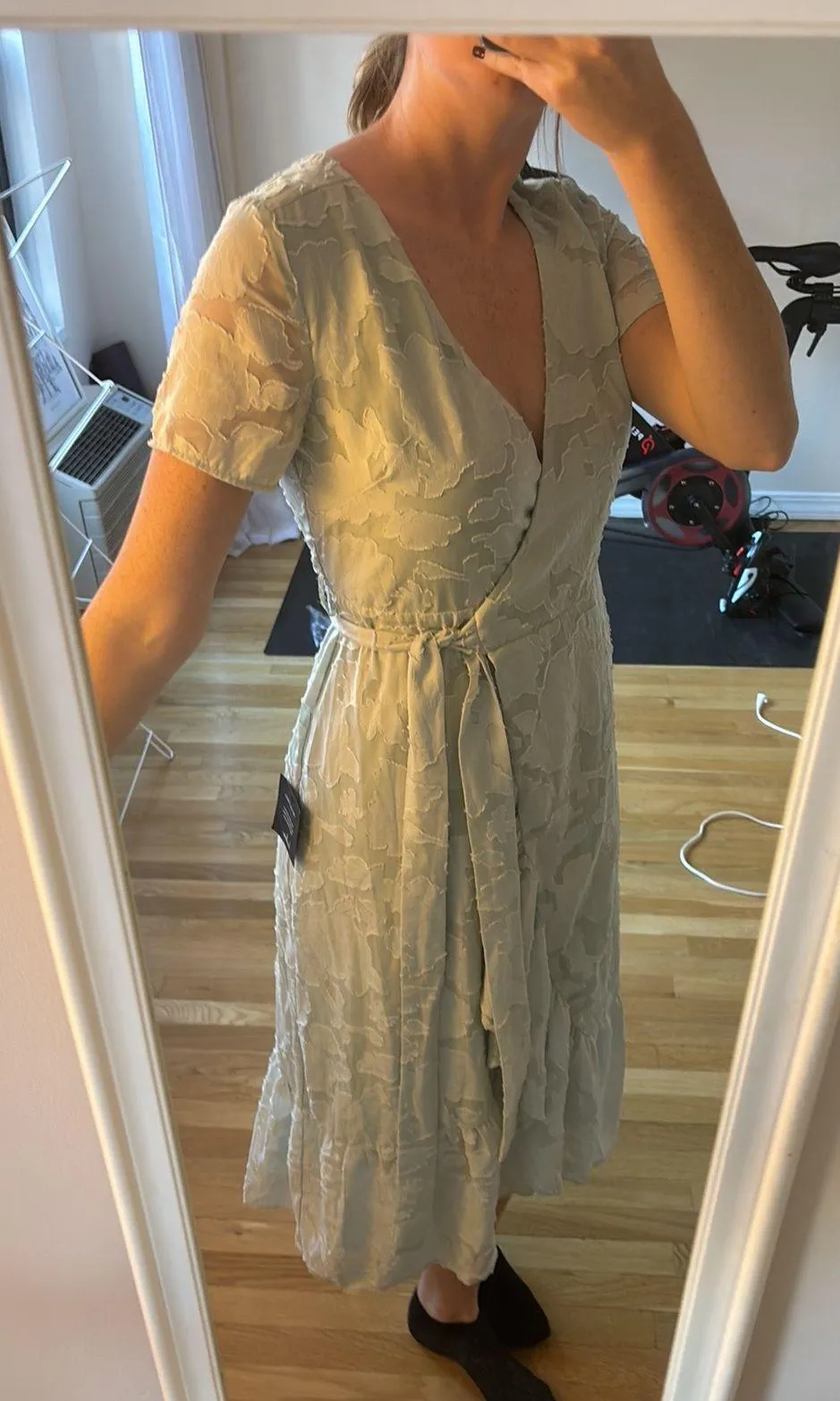 Lulus Lulu’s Sage Green Midi Wrap Dress - Image 6