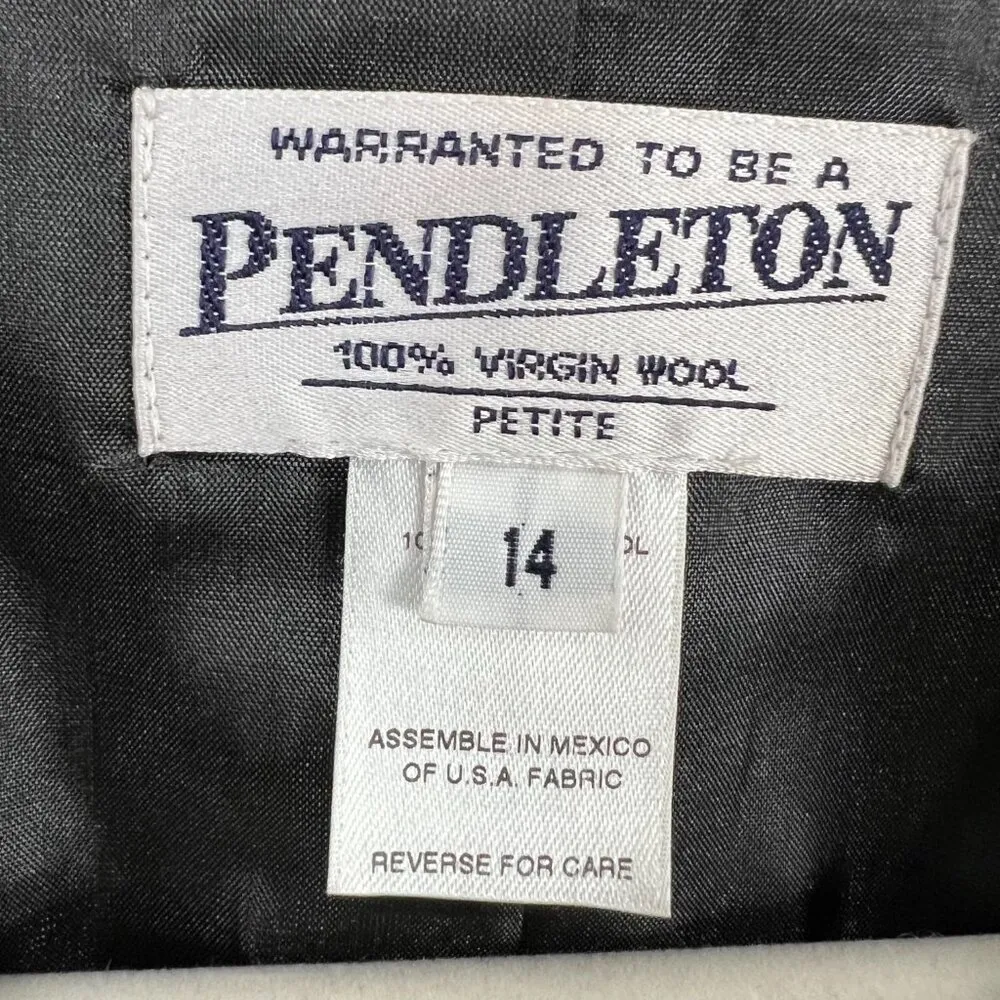 Pendleton 100% Wool Blazer 3 Button Brown Size 14 Petite - Image 2