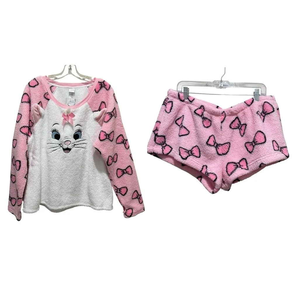 Disney The Aristocats Marie Plush Sleep Set Junior White Pink Size XL NWT - Image 3