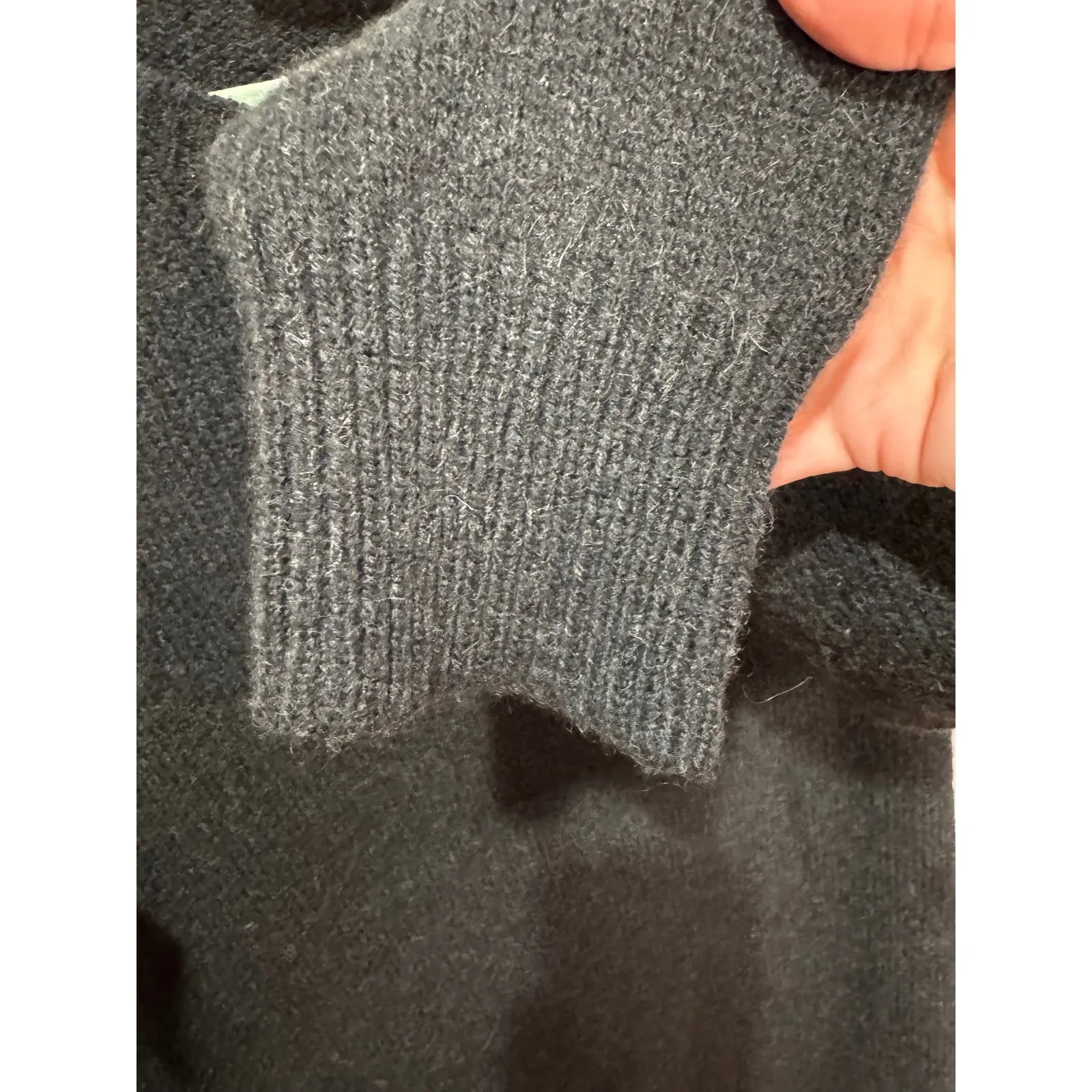 A.L.C. Gilbert Merino Wool Camel‎ Long Sleeve Sweater Dress Charcoal Sz L $445 - Image 5