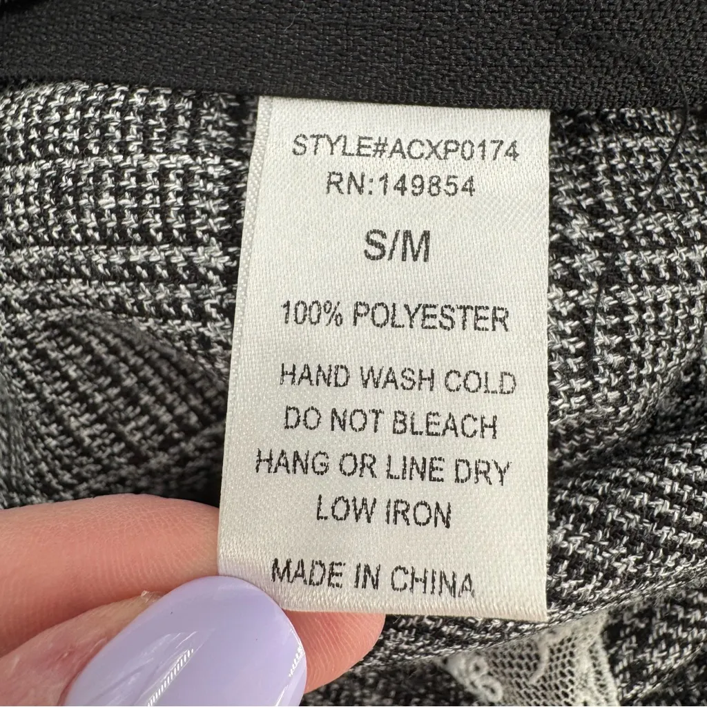 Sadie & Sage Gray Women's Plaid Checkered Criss Cross Back Jumpsuit Size S/M - Image 8