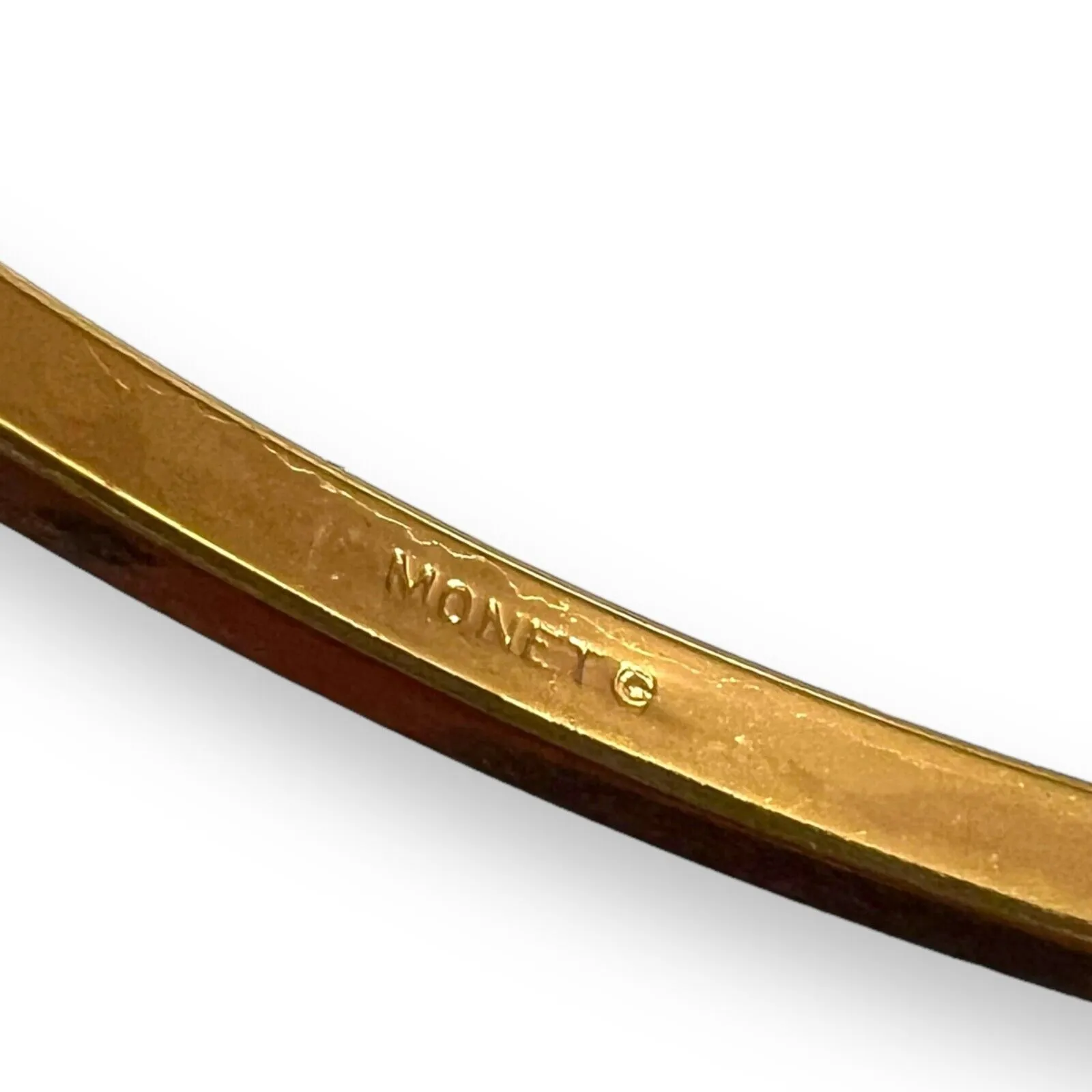 Monet  Womens Bracelet Bangle Gold Tone Stamped Textured - Image 7