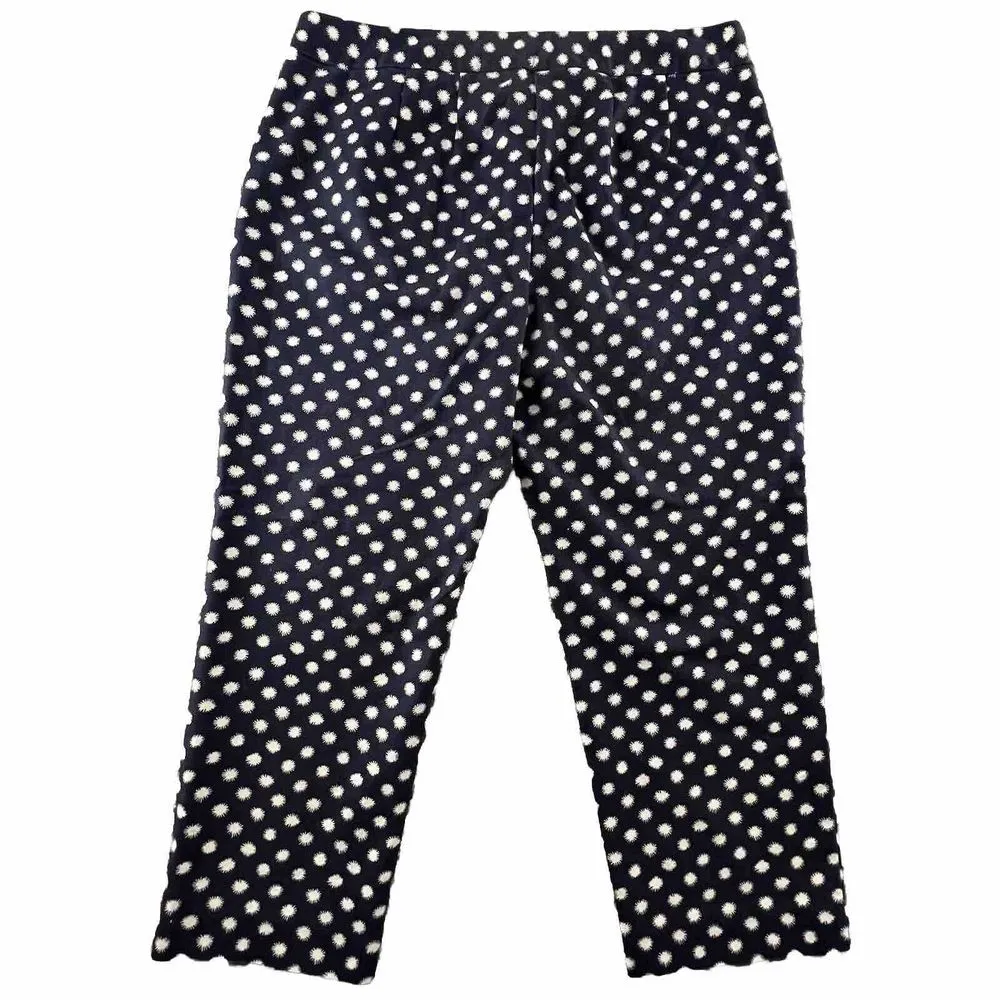 Boden Womens Size 10P Navy And White Sunburst Print Bistro‎ Crop Pants Blue - Image 5
