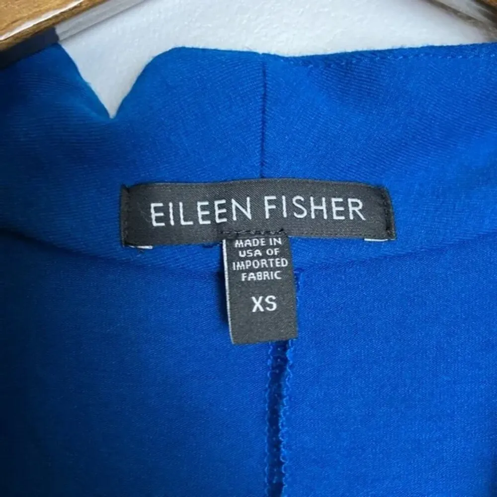Eileen Fisher Royal Blue V-neck Casual Soft Short Sleeve Swing Dress - Image 3