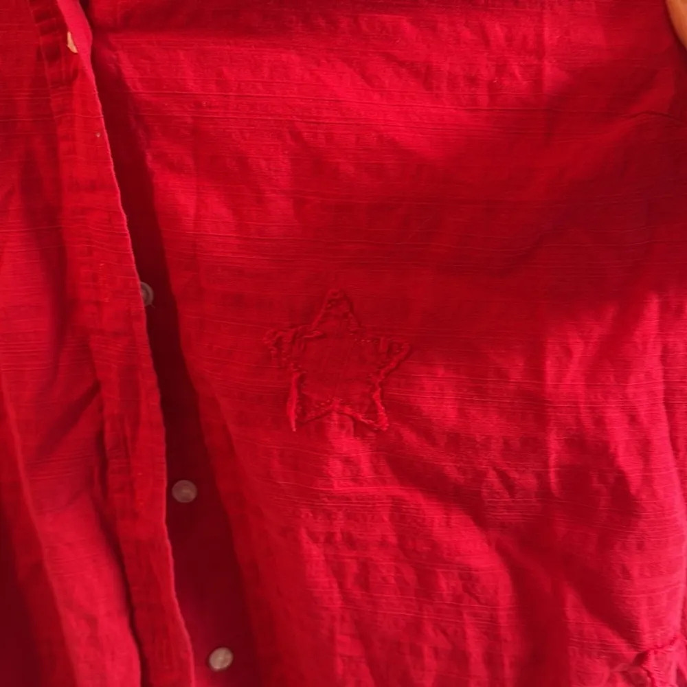 Westbound, red button down collared long sleeve blouse - Image 2