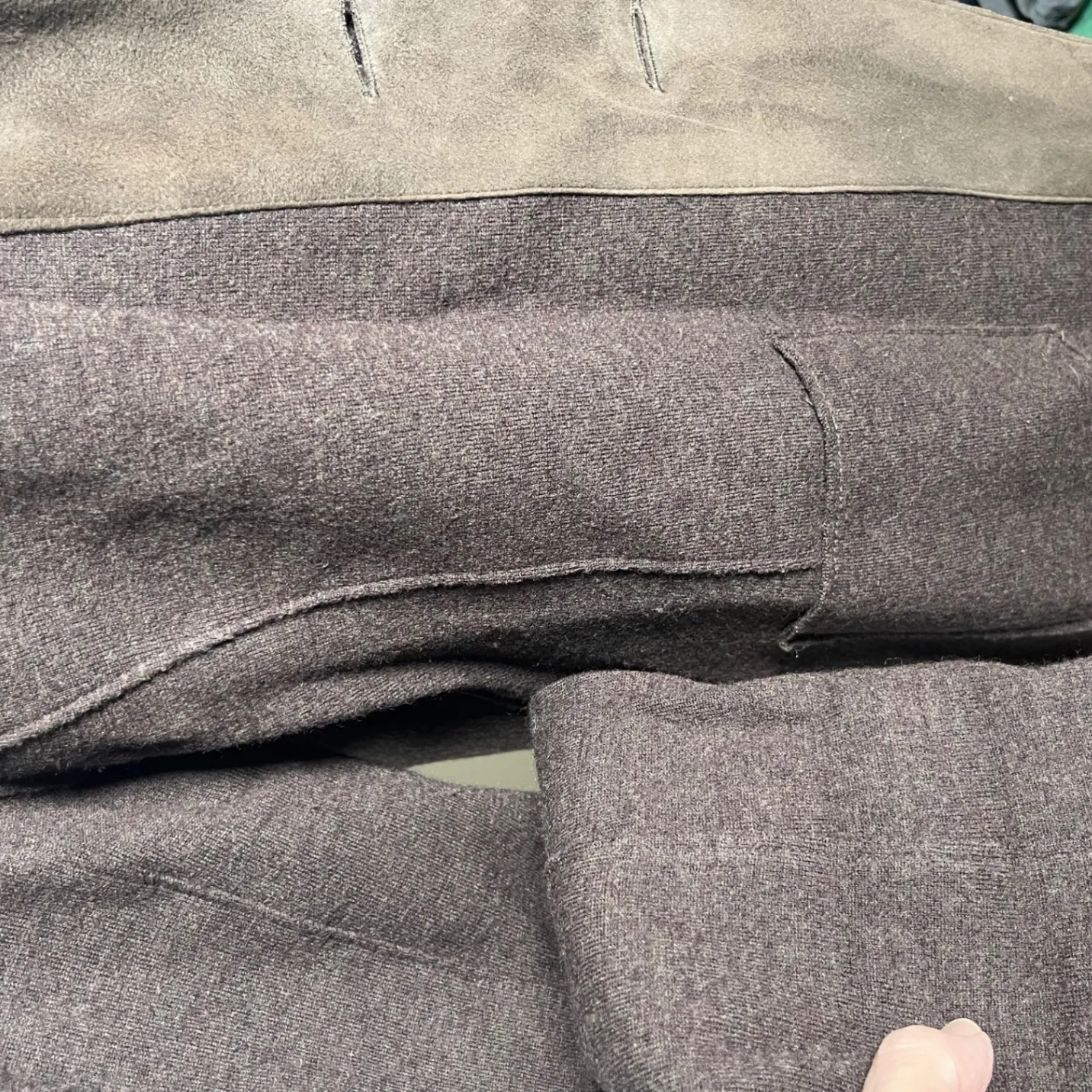 Eileen Fisher Merino‎ Wool Lamb Leather Trim Brown Quiet Luxury Blazer Jacket L - Image 9