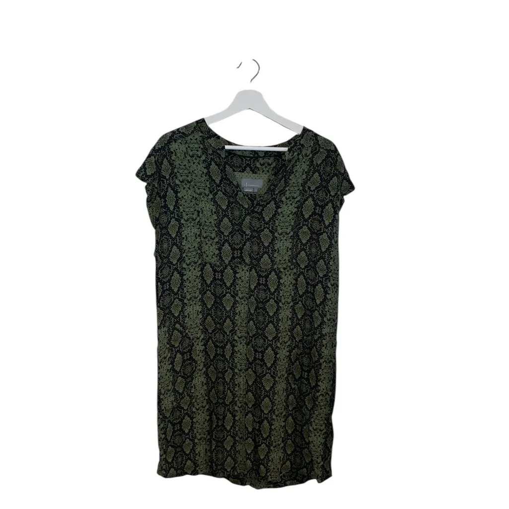 Anthropologie  Rachel Tunic Dress Olive Green Black Snakeskin Shift Dress Fall - Image 7