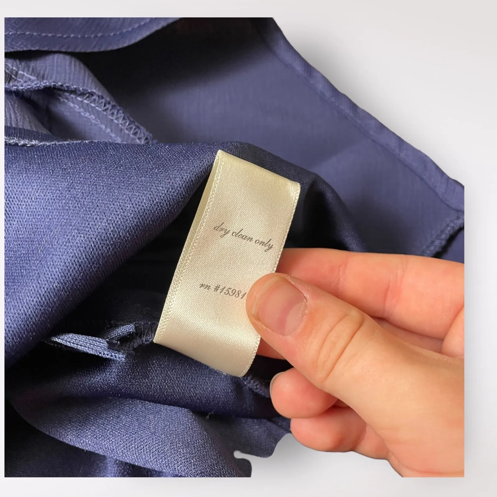 Altar’d State Navy Blue Satin Ruffled V - Image 4