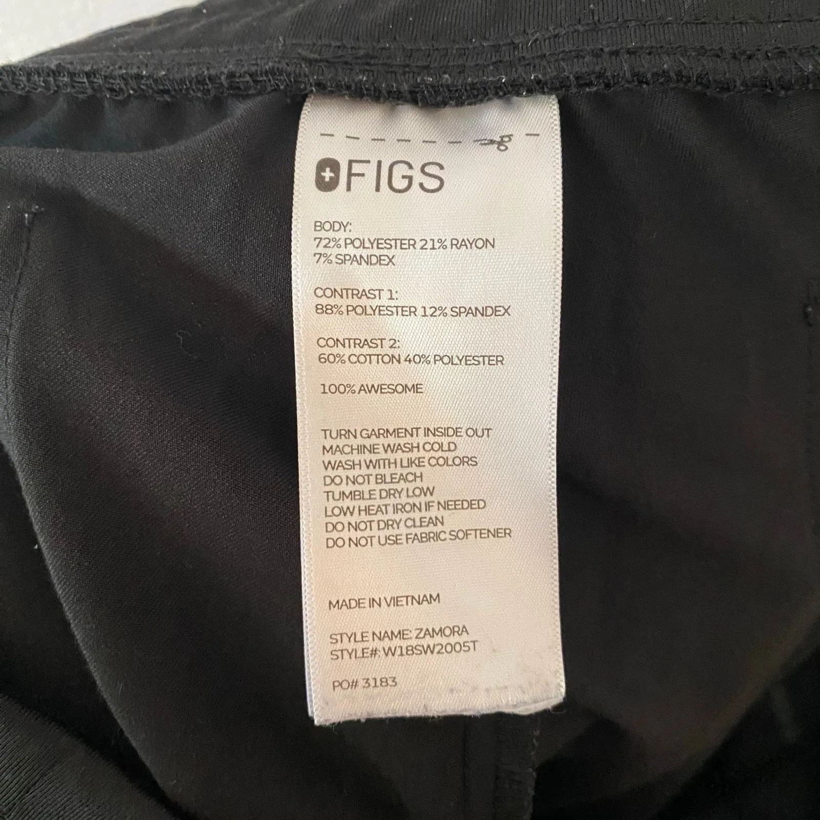 FIGS Black Zamora Jogger Scrub Pants Uniform Nurse Dr Women's size Large Tall - Image 8