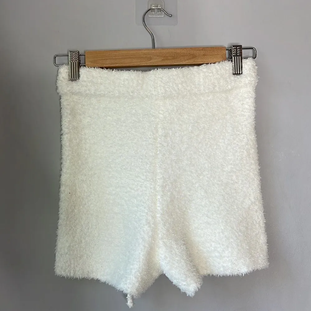 NWT Garage White Soft Fuzzy Shorts - Image 3