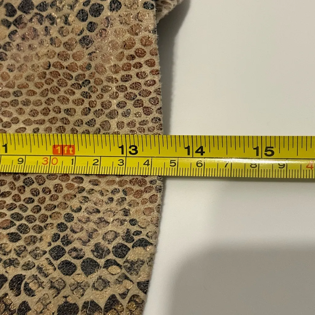 Haute Monde Snakeskin Print Button Front Wrap Layered Skort Size Medium Mini Tan - Image 6