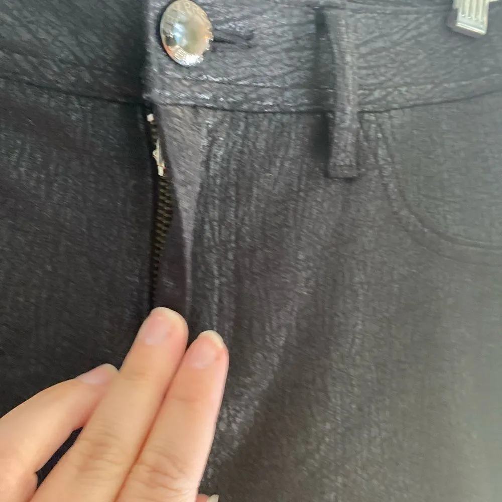 EXPRESS  leather look ankle zip pants size medium - Image 13