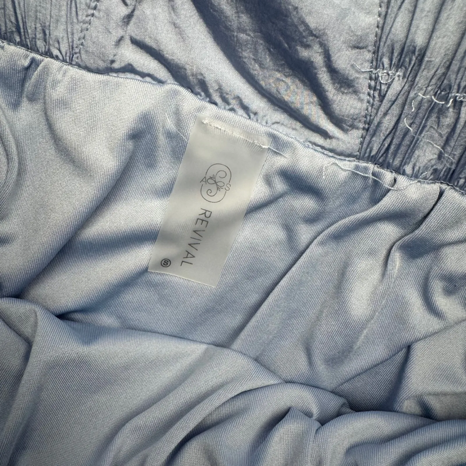 Revival Athletic Shorts‎ Blue Smocked Waist Dolphin Hem Women's altard state - Image 2