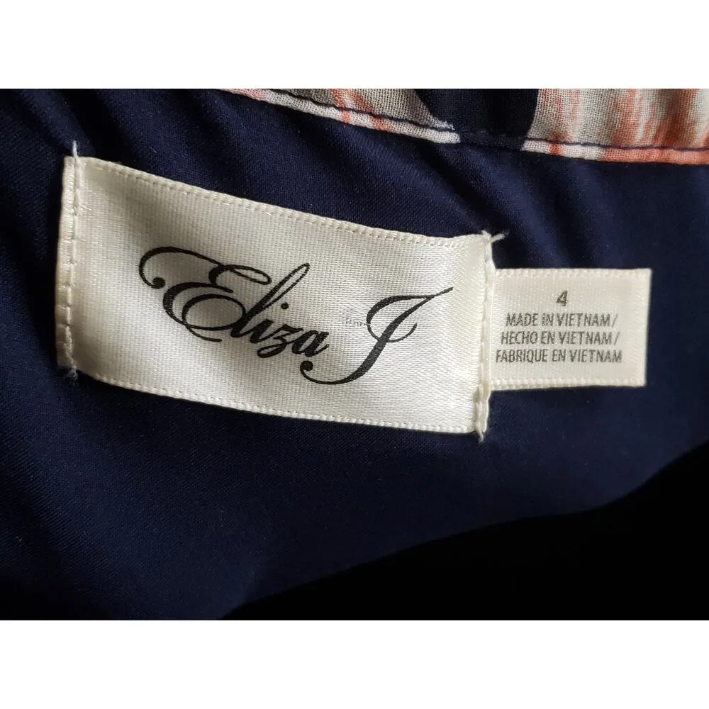 Eliza J Long Maxi Dress Women 4 Blue Floral Off Shoulder Neck Bell Sleeve Ruffle - Image 2