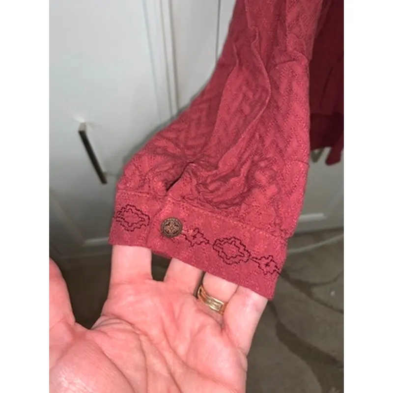 Ariat Women's Long Sleeve Blouse Red Size‎ Large Round Neck - Image 4