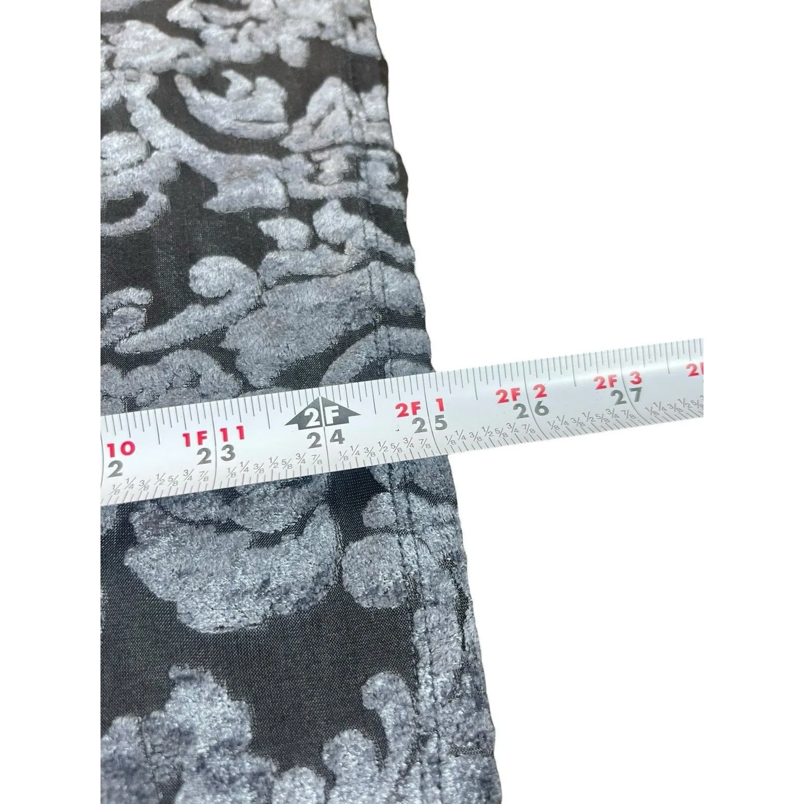 Ivanka Trump XL Gray Burnout Velvet Top Floral Damask Short Sleeve - Image 7