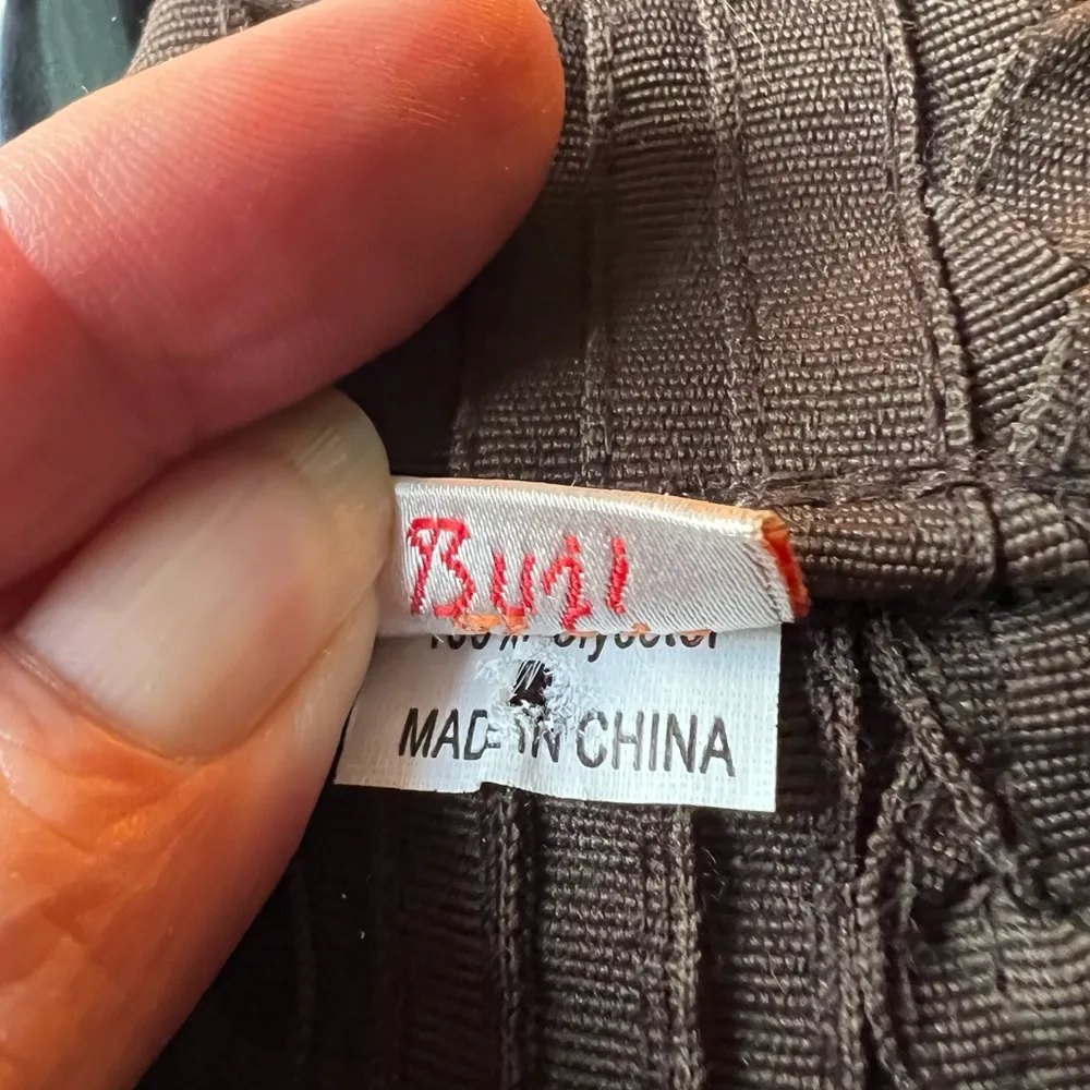 Brown Textured Vintage brown crinkle belt. 32 inches 2 inch wide - Image 3