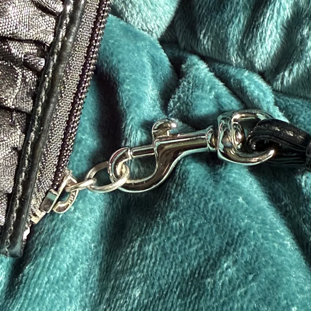 Coach Metallic Signature Jacquard Wristlet with Patent Leather Trim - Image 3