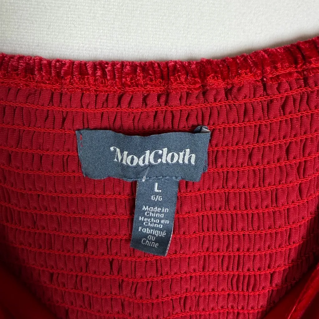 Modcloth Rich Red Velvet Mini Dress - Image 7