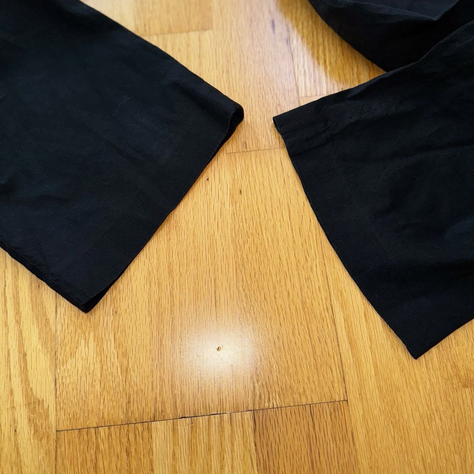 Theory Hartsdale NP Crunch Wash Linen Blend Straight Leg Ankle Pants Black Sz 4 - Image 11