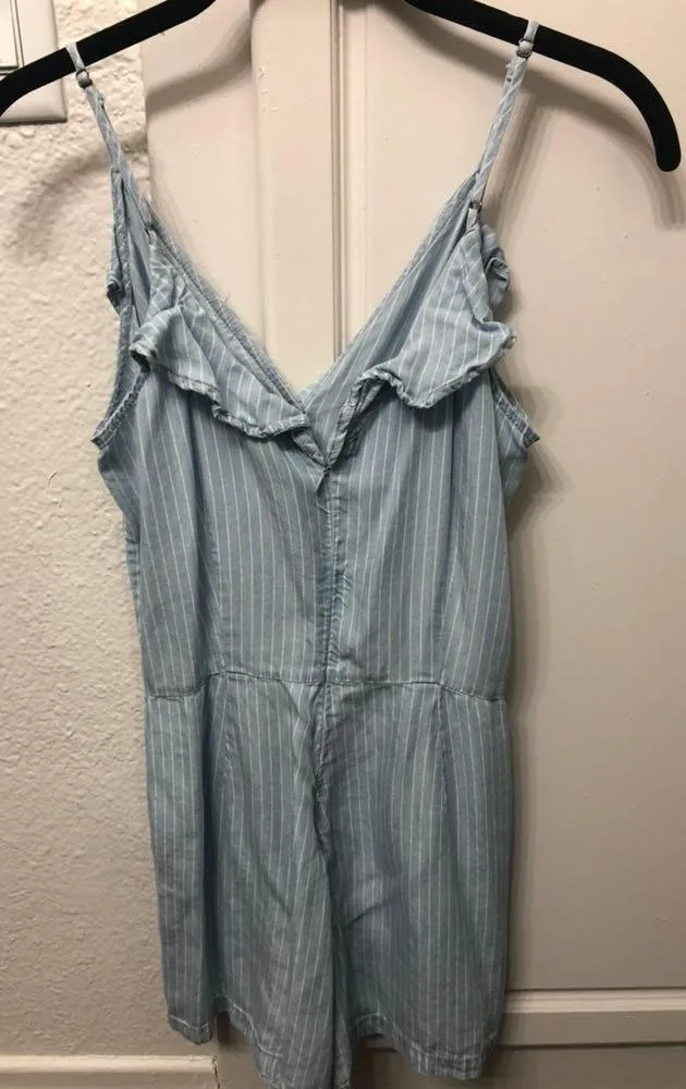 Apricot Lane Blue Ruffle Romper - Image 3