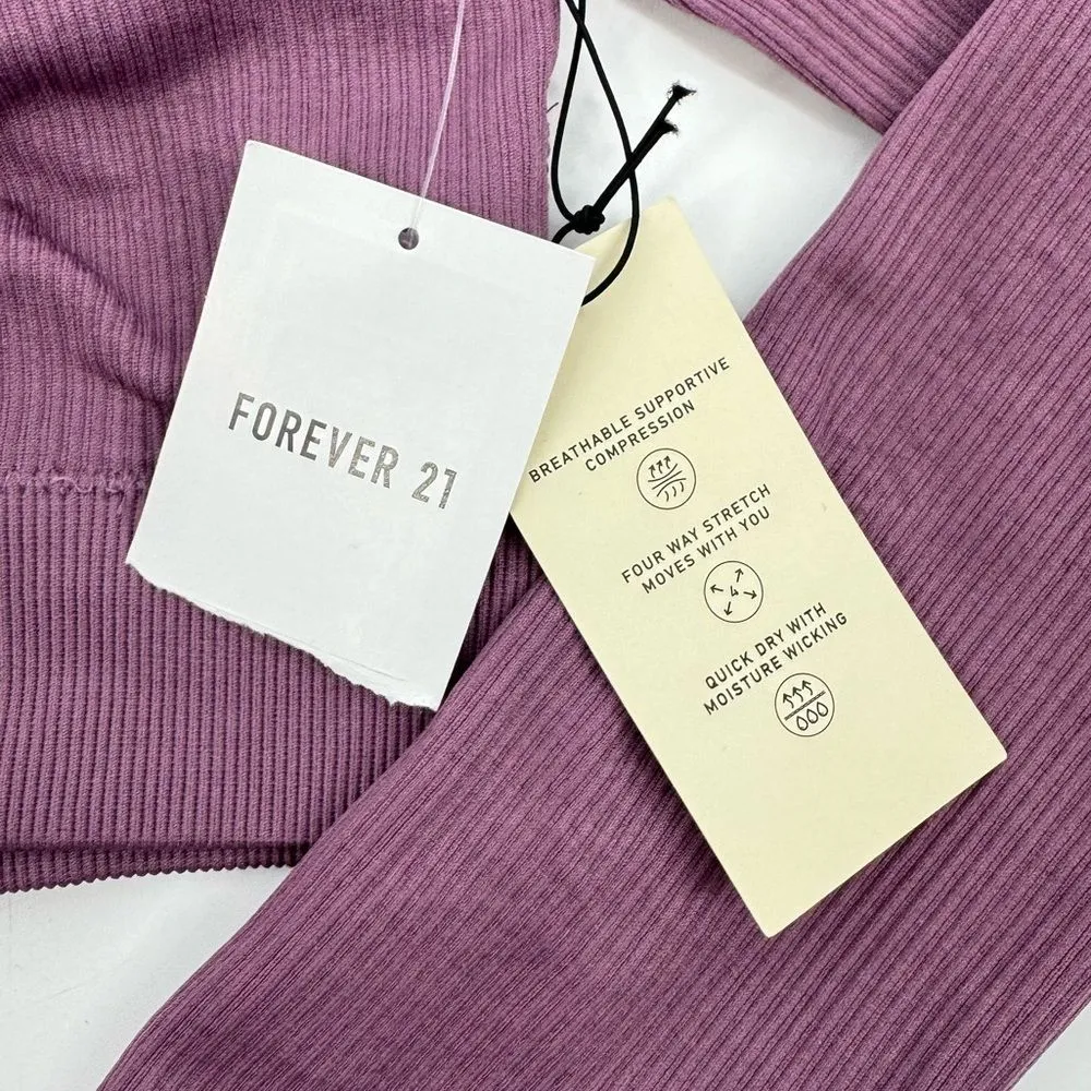 Forever 21 Seamless‎ Scoop Neck Long Sleeve Active Crop Top Med - Image 7