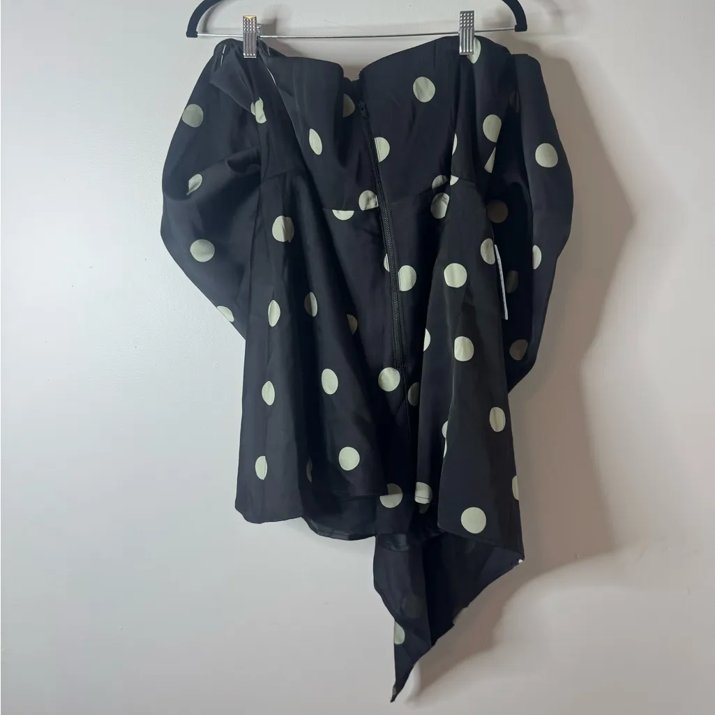 Bardot Brydie Bow Front Polka Dot Mini Dress XXL - Image 7