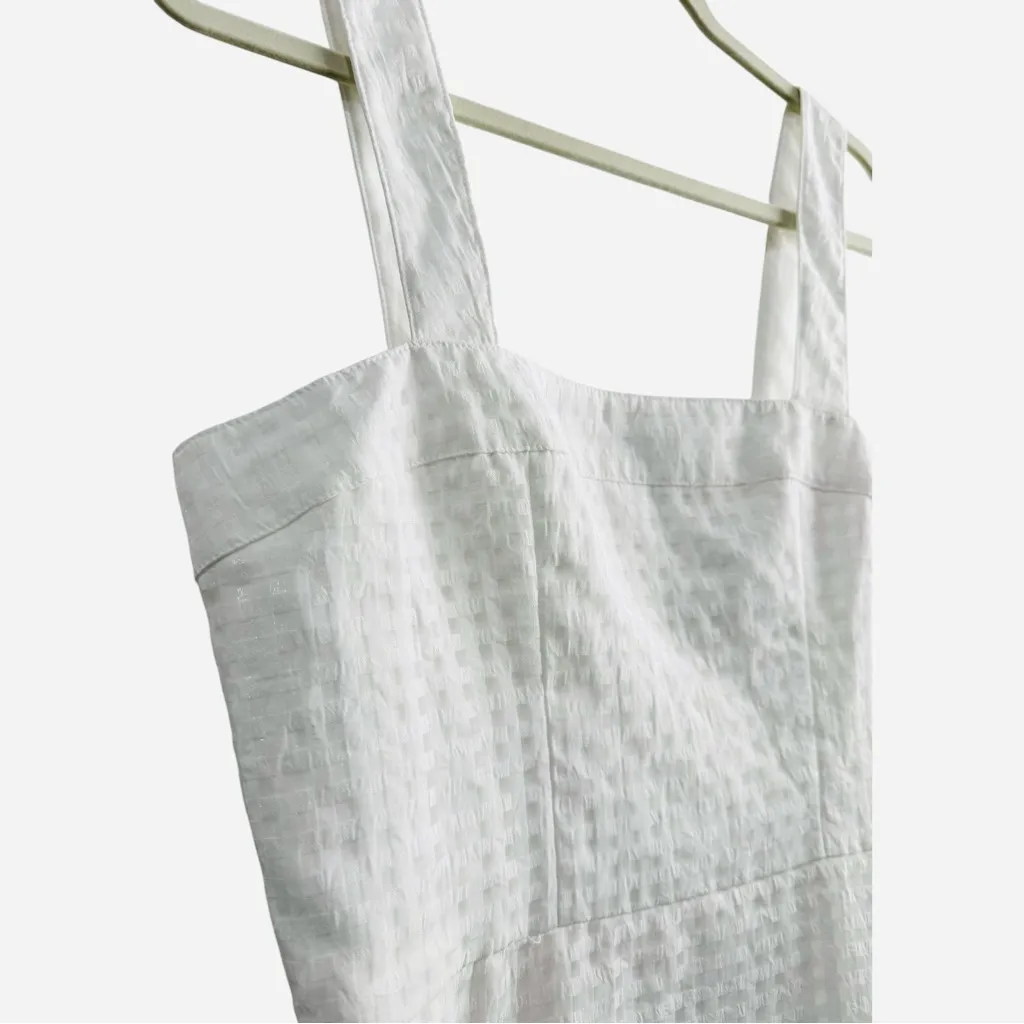 Amanda Uprichard ANNALISE White MINI DRESS IN GINGHAM ORGANZA - Size‎ Medium - Image 7