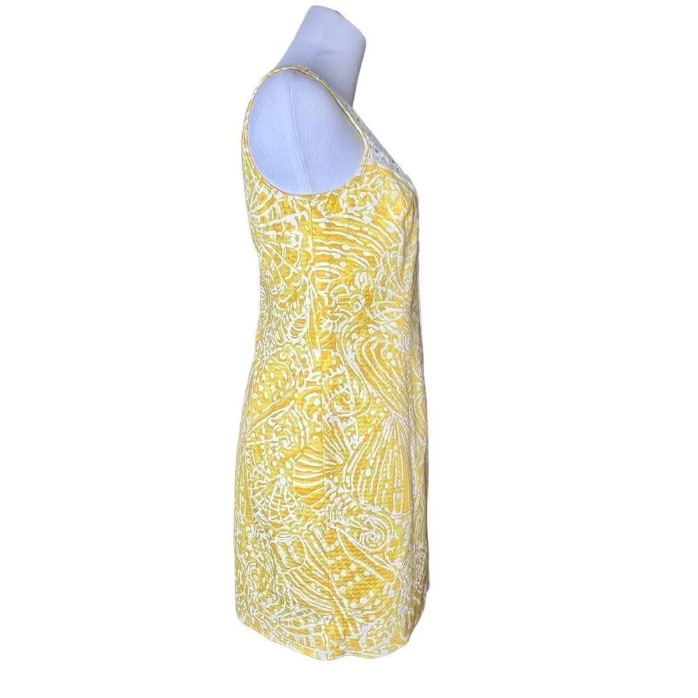 Lilly Pulitzer MacFarlane‎ Sunglow Yellow Sea Cups Pigment sz 6 Shift Dress $198 - Image 3