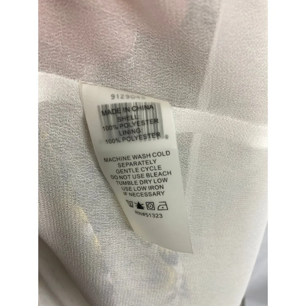 Vince Camuto Ruffle Sleeve Floral Short Sleeve Blouse S - Image 3