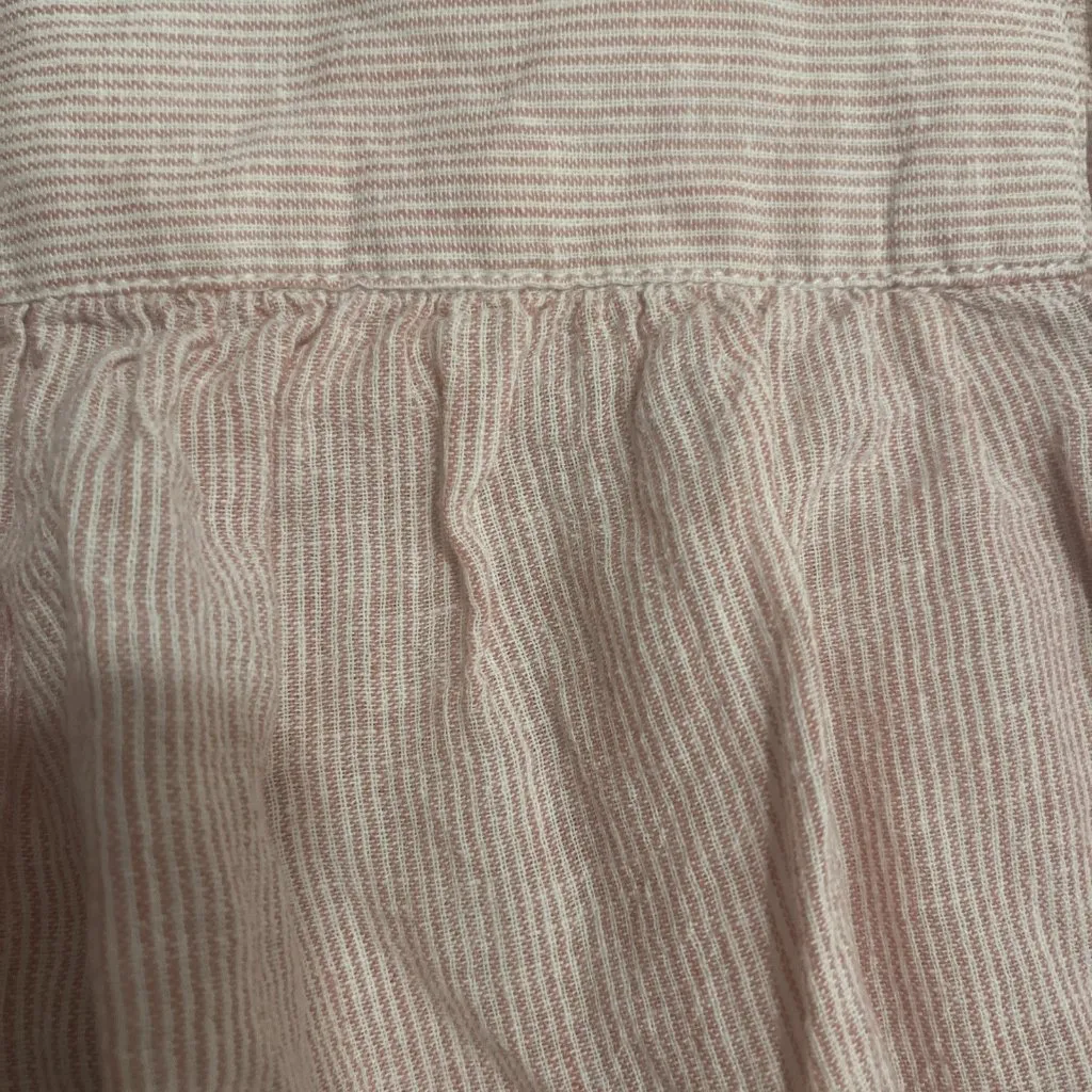 Beach Lunch Lounge Naomi Linen Flutter Sleeve Pink/White Top Size M Women - Image 2