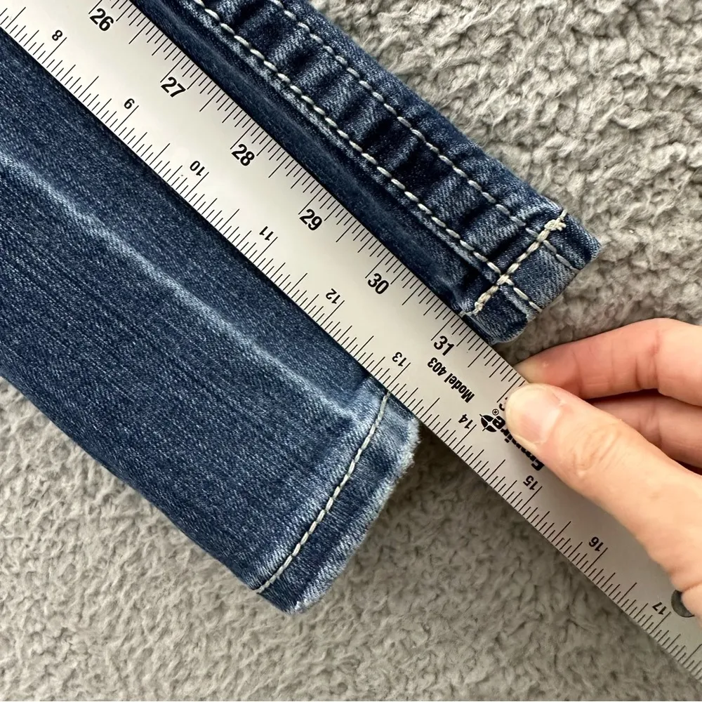 Miss‎ Me Low Rise Skinny Jeans Gold Sequin M Pockets Western Women's 30 x 31.5 - Image 8