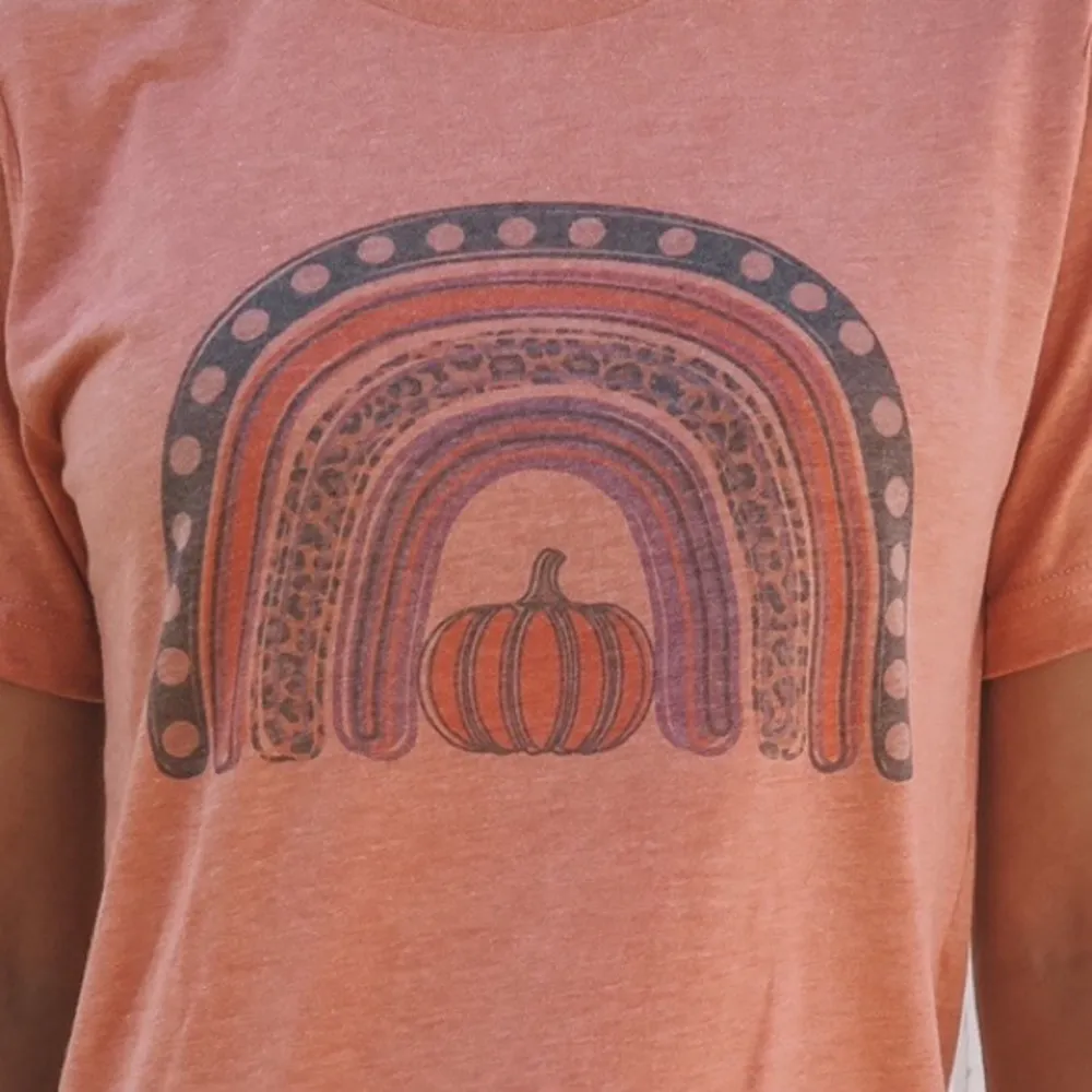 Pumpkin Rainbow Fall Graphic Tee Size undefined - Image 2