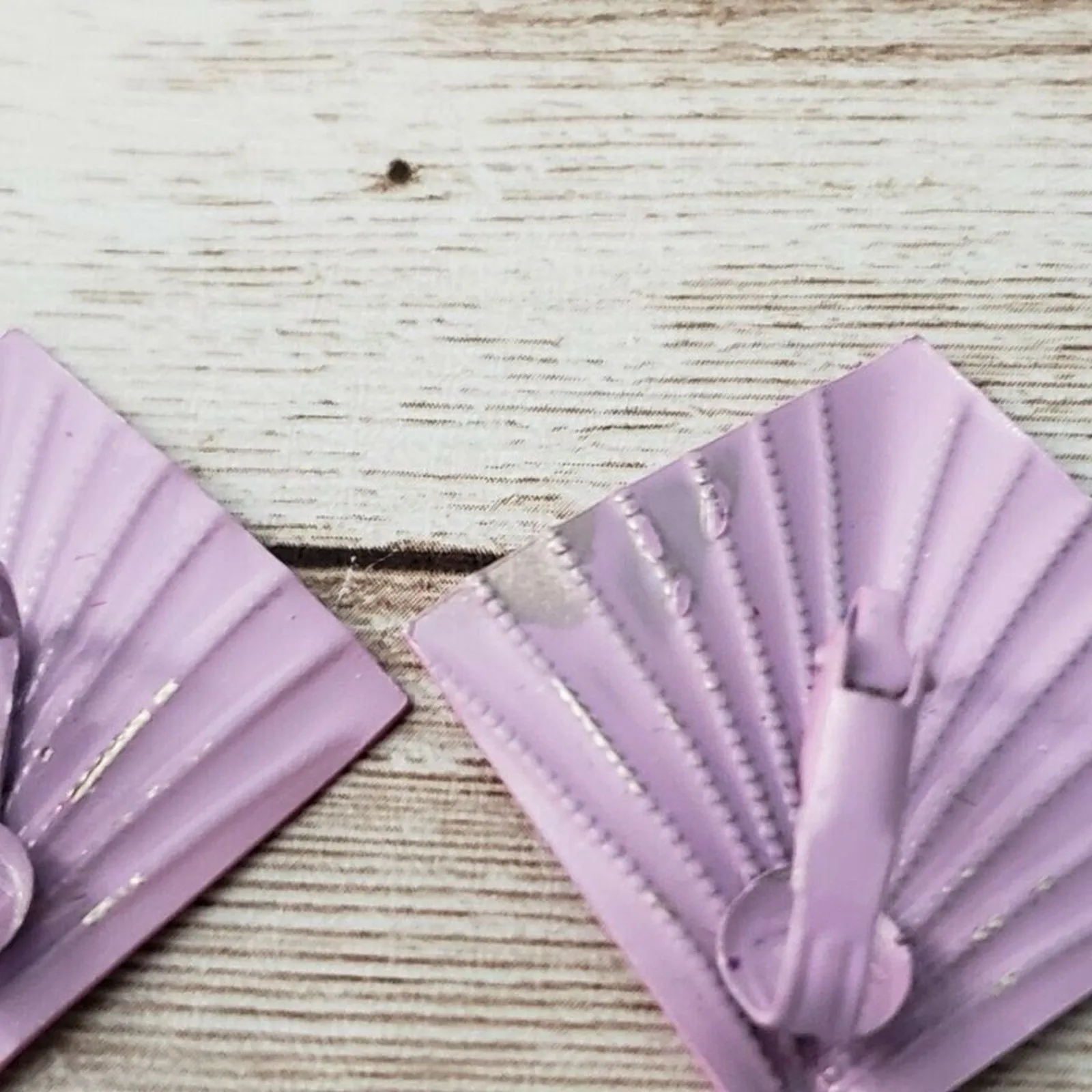 Vintage Clip On Earrings Pink Line Design Diamond Shape Retro Statement - Image 5