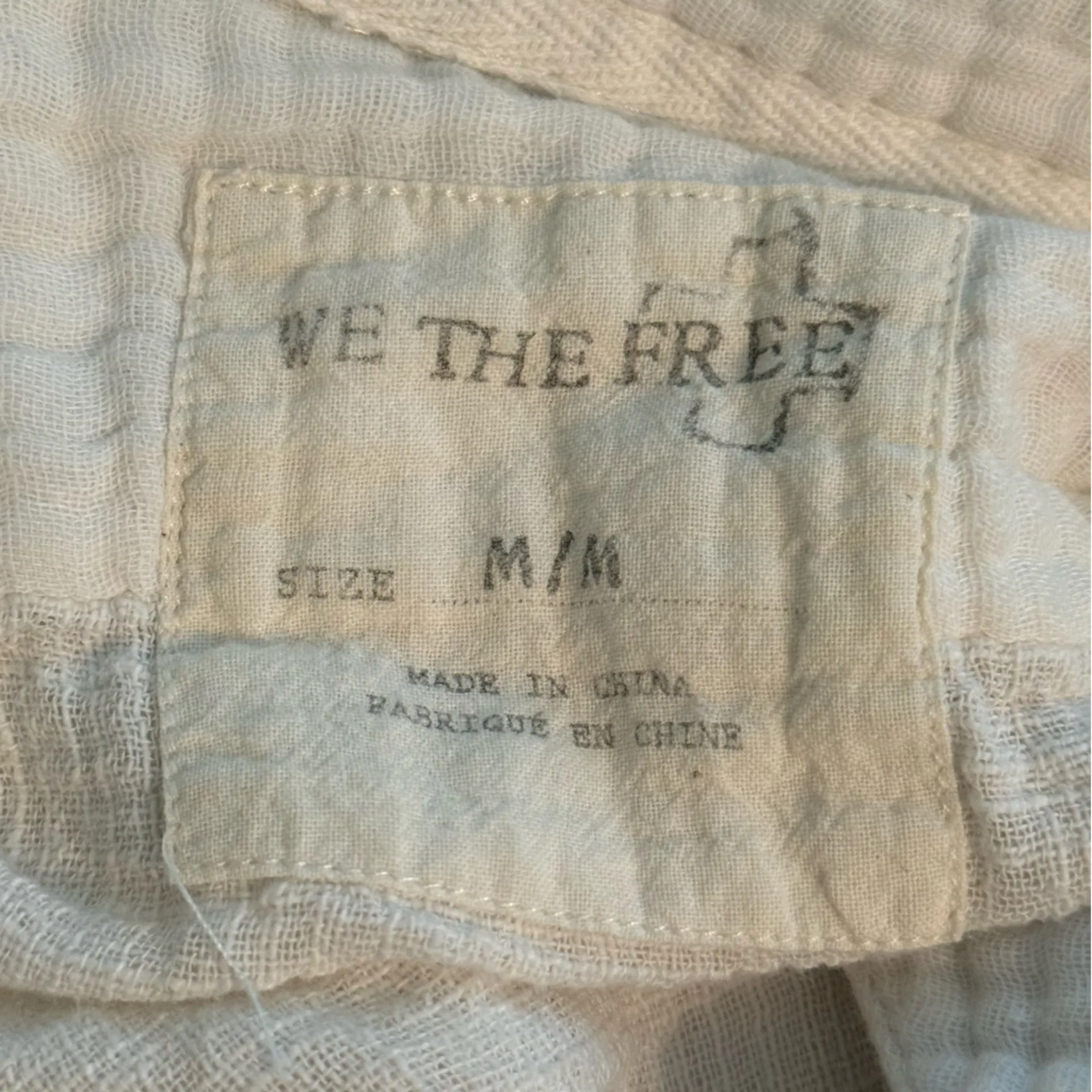 Free People We The Free Textured Gauze White Button Up Long Sleeve - Image 4