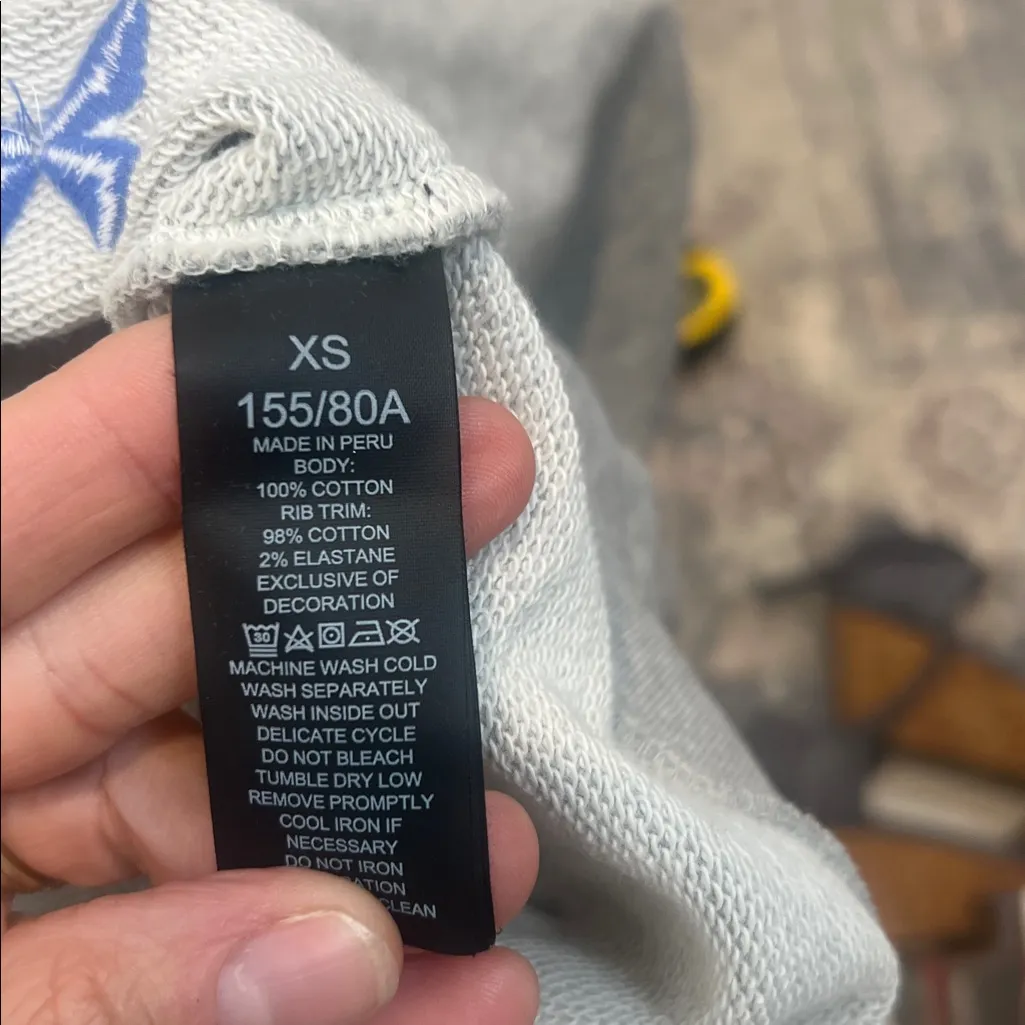 Kate Spade Gray Sweatshirt with Butterfly Design size XS. - Image 9