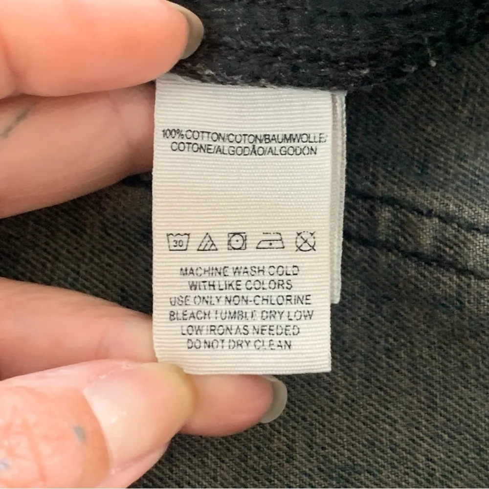 Button Fly Distressed Denim Cutoff Jean Shorts - Image 5