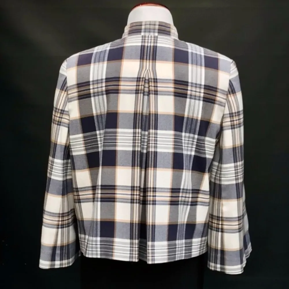 Tape Measure Cropped Blazer Blue Size 12 - Image 2