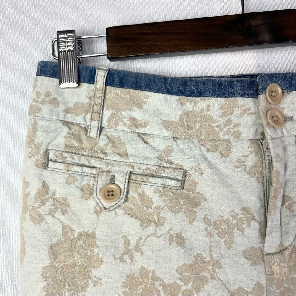 Anthropologie Cartonnier Charlie Beige Floral Cropped Trouser Pant 8 - Image 4