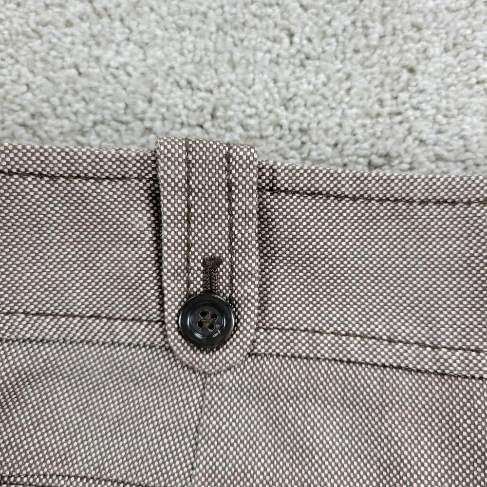 Ann Taylor Womens Dress Pants 12 Brown Textured Wide Leg Career Ankle Trouser - Image 9