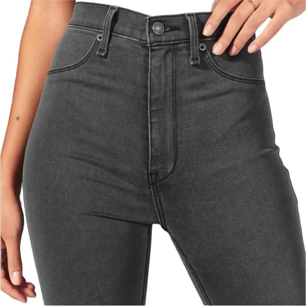 Abercrombie Ultra High Rise Cutoff Grey Jean Leggings Size 27 Long‎ - Image 3