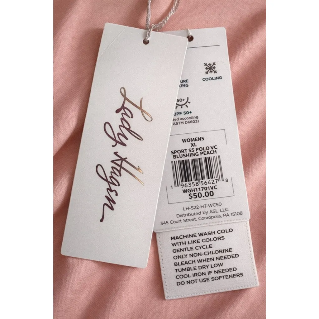 Lady Hagen XL Golf Polo 1/4 Zip UPF 50+ Blushing Peach NWT - Image 6