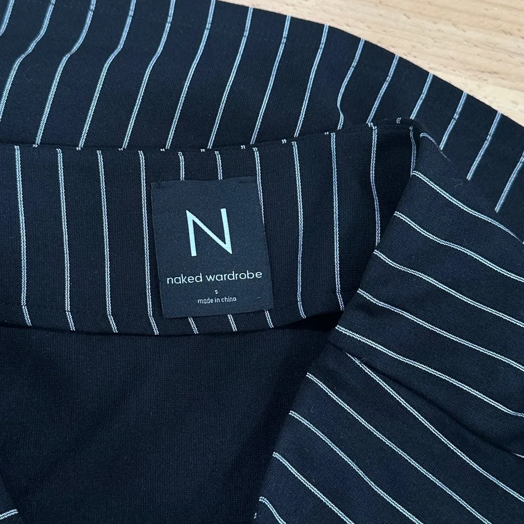 Naked Wardrobe Stripe Out Mini Skirt in Black Pinstripe size Small - Image 7