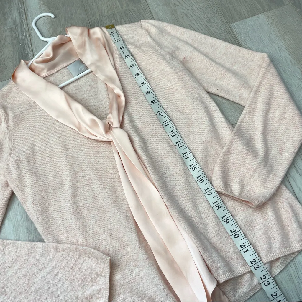 Elegant Tie Sweater long sleeve knit womens Pink (small) classic romantic soft - Image 5